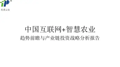 中国互联网+智慧农业趋势前瞻与产业链投资战略分析报告