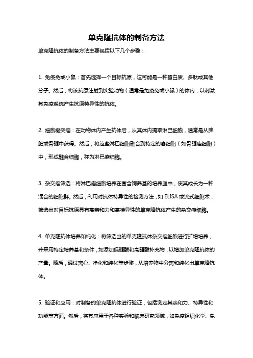 单克隆抗体的制备方法