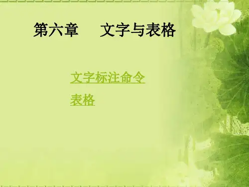 CAD文字与表格总结教学内容