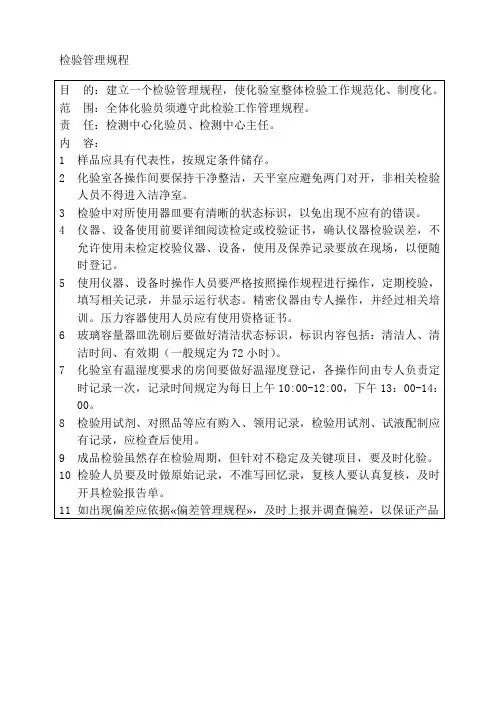 检验管理规程