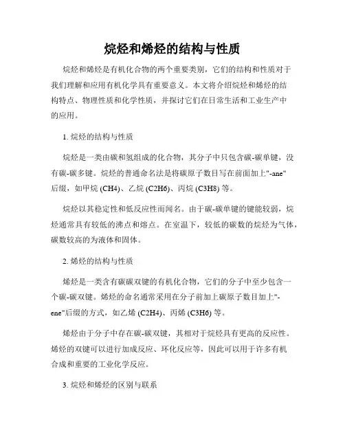 烷烃和烯烃的结构与性质