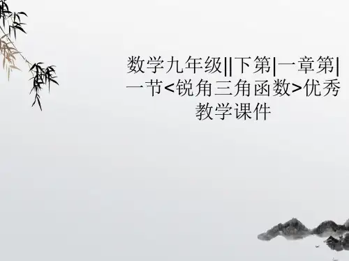 《锐角三角函数》PPT课件 (公开课获奖)2022年浙教版 (2)