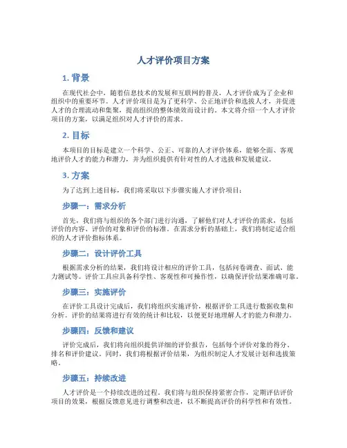 人才评价项目方案