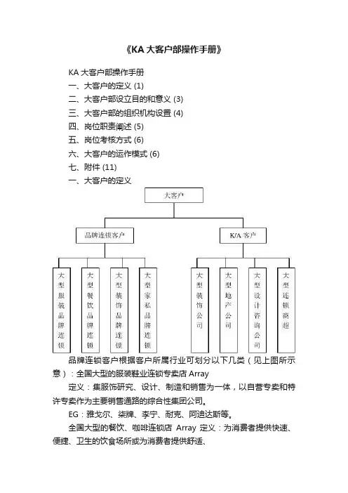 《KA大客户部操作手册》