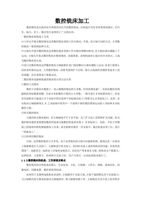 数控铣床加工