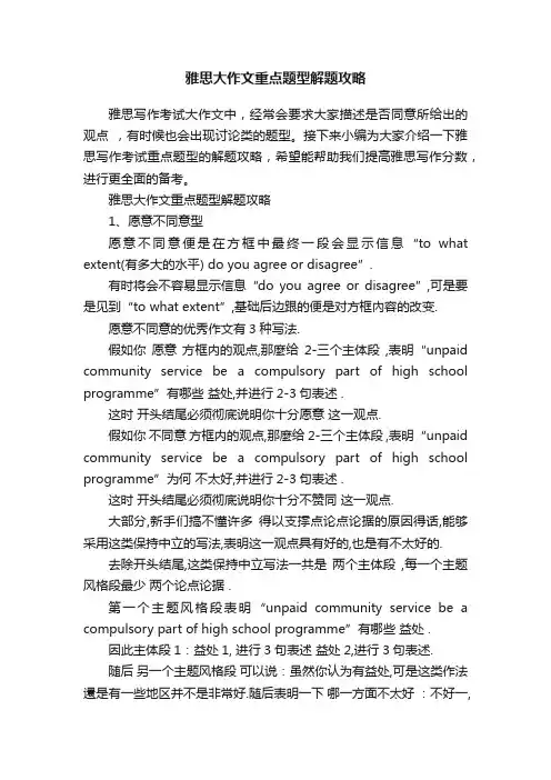 雅思大作文重点题型解题攻略