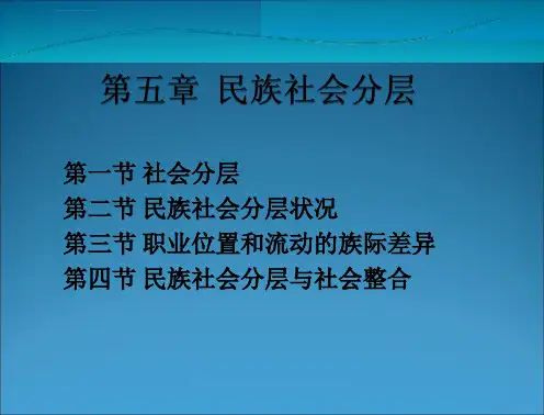 民族社会学概论教学课件郑杭生著第五章民族社会分层
