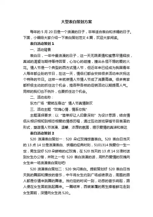 大型表白策划方案