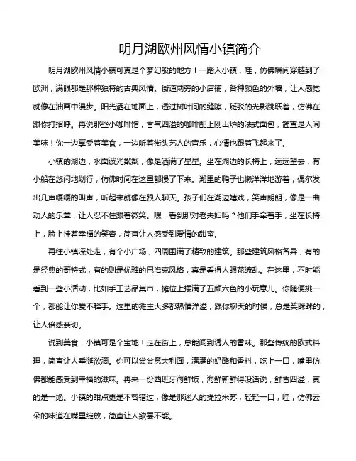明月湖欧州风情小镇简介