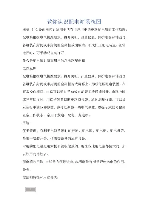 建筑知识-教你认识配电箱系统图