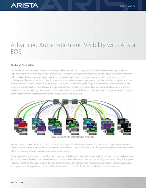 Arista EOS 高级自动化和可见性白皮书说明书