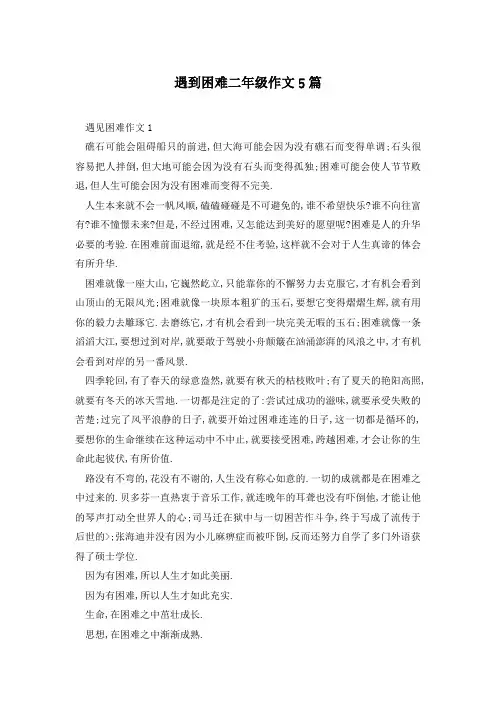 遇到困难二年级作文5篇