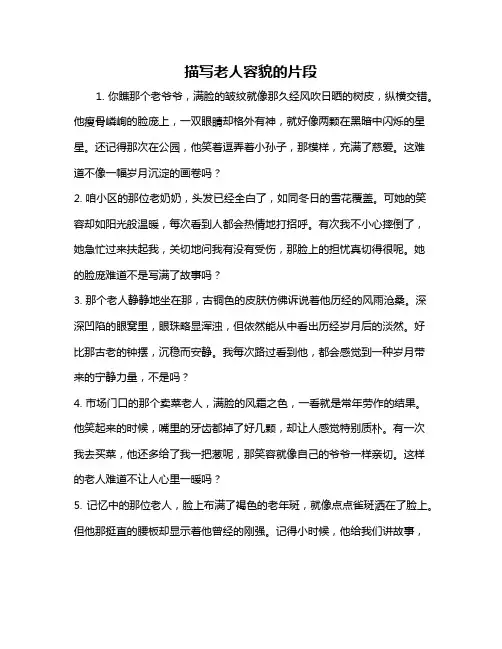 描写老人容貌的片段