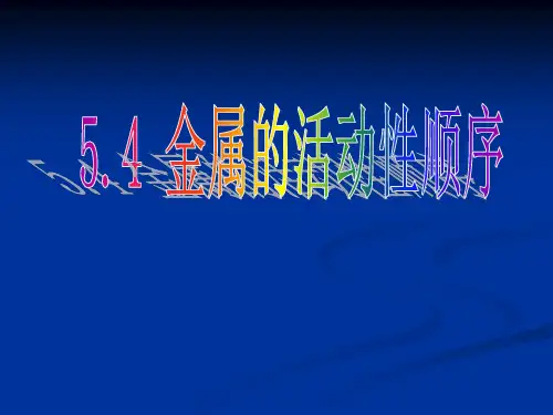 金属的化学活动性顺序PPT课件(初中科学)