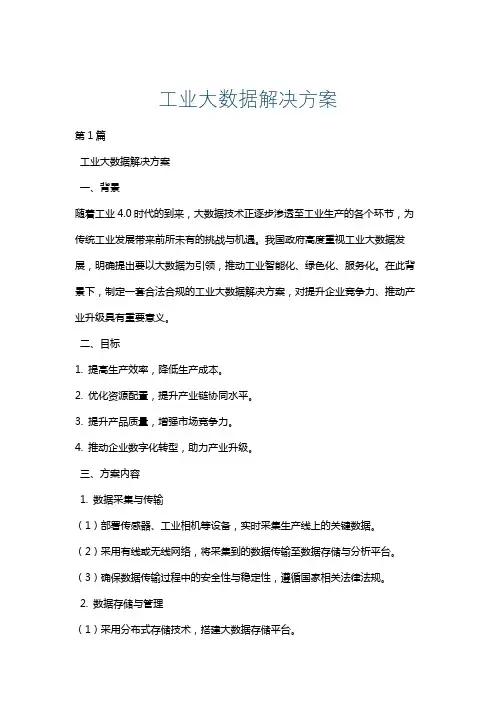 工业大数据解决方案