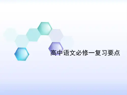 高中语文必修一复习知识点精选课件PPT
