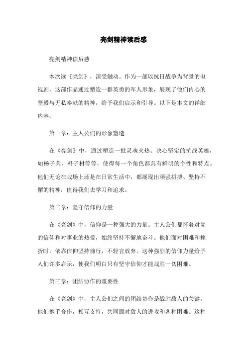 亮剑精神读后感