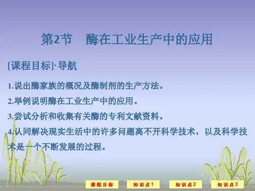 高中生物 第3章 生物科学与工业 3.2 酶在工业生产中的应用名师公开课省级获奖课件 新人教版选修2