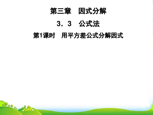 春七年级数学下册第3章因式分解3.3公式法第1课时用平方差公式分解因式习题课件新版湘教版