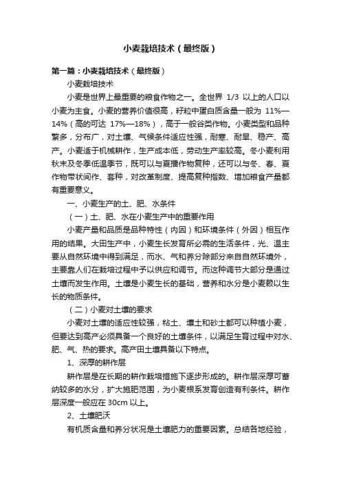 小麦栽培技术（最终版）