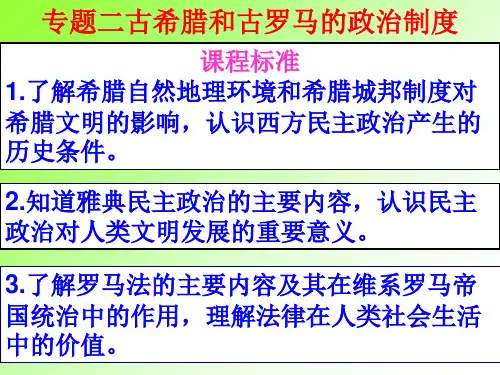 高考历史一轮复习第2单元古希腊和古罗马的政制制度PPT课件