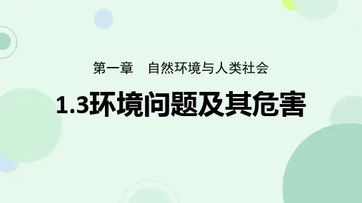 1.3环境问题及危害课件高中地理人教版选择性必修3