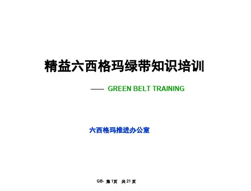 精益六西格玛绿带知识培训