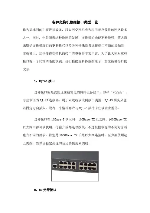 通信网常见接口一览