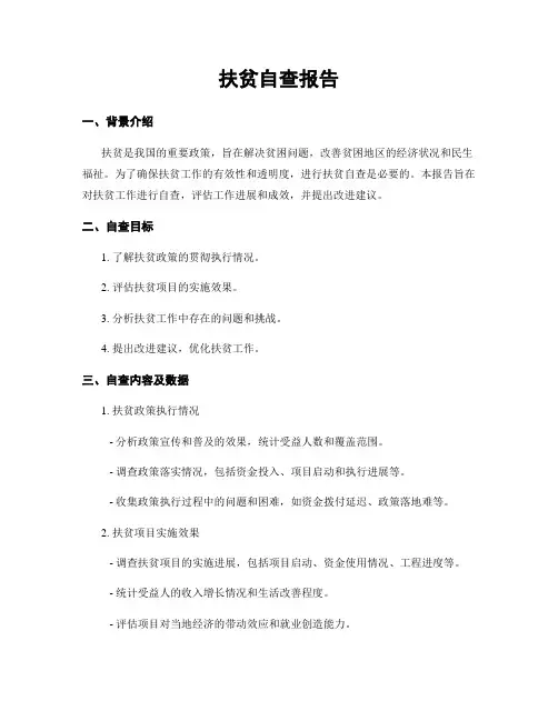 扶贫自查报告