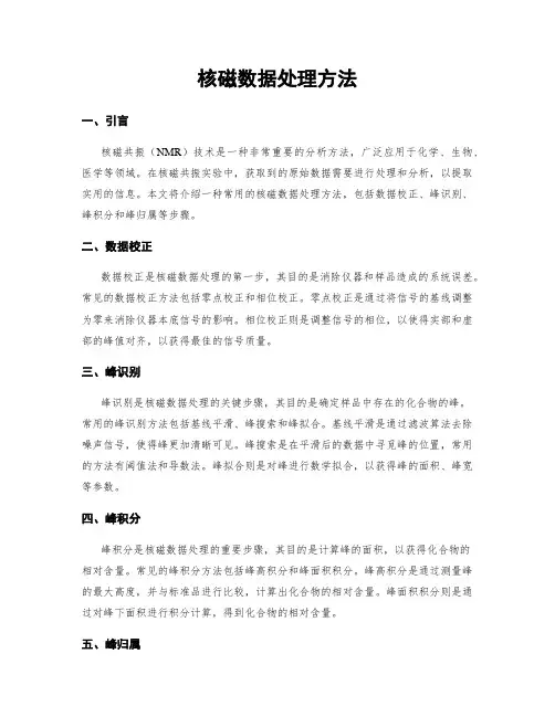 核磁数据处理方法