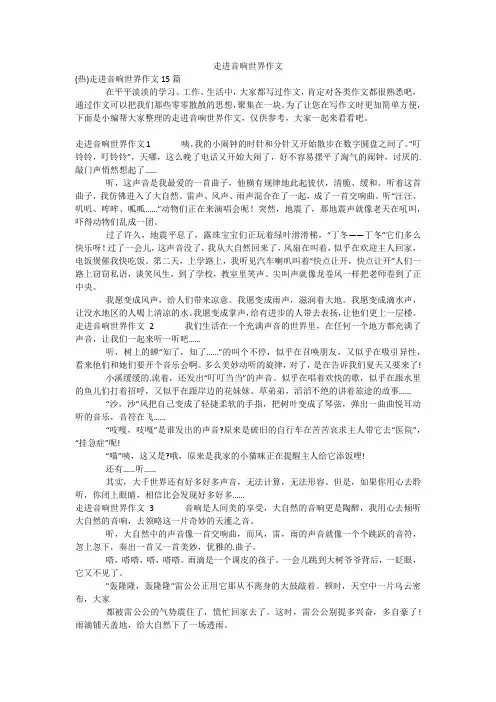 走进音响世界作文_1
