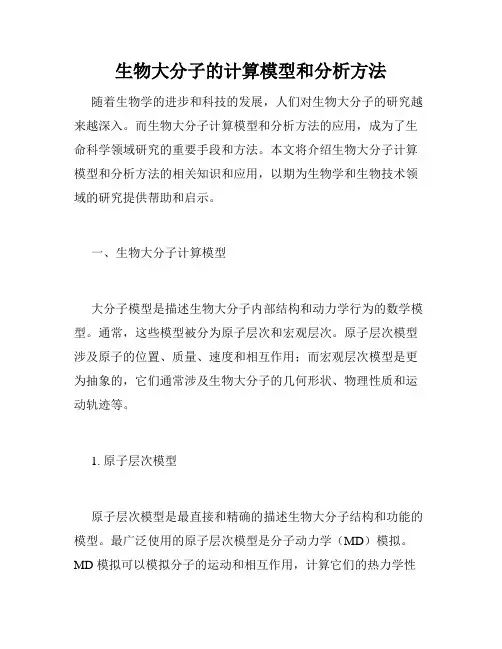 生物大分子的计算模型和分析方法