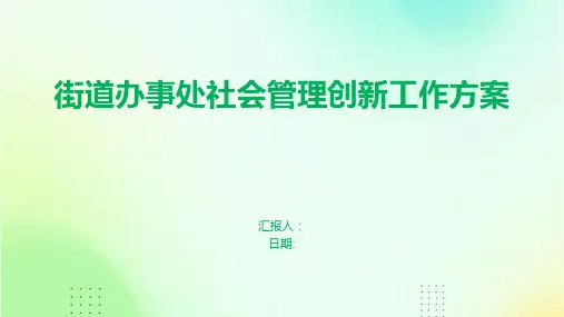 街道办事处社会管理创新工作方案