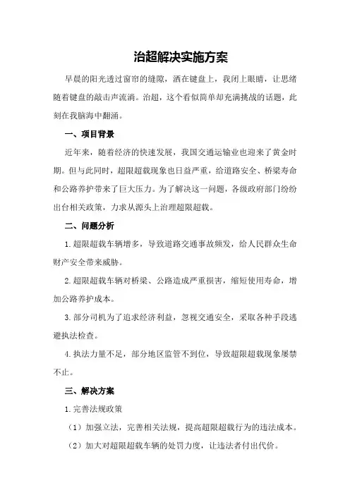 治超解决实施方案