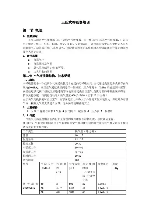 正压式呼吸器培训教材