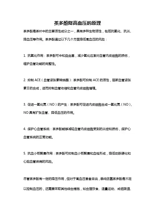 茶多酚降高血压的原理