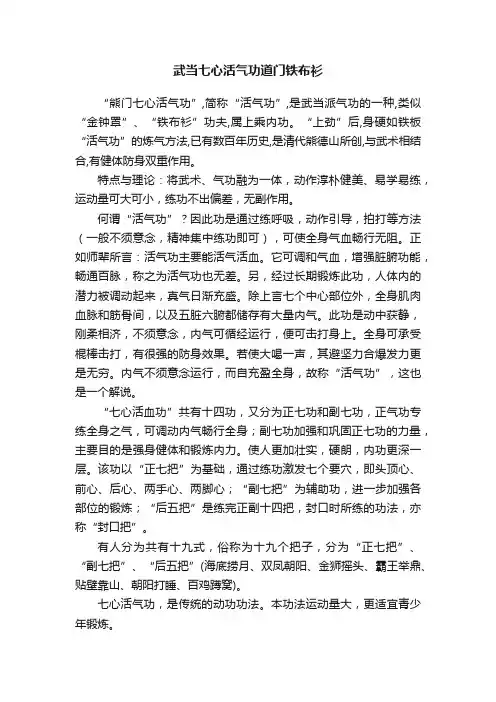 武当七心活气功道门铁布衫