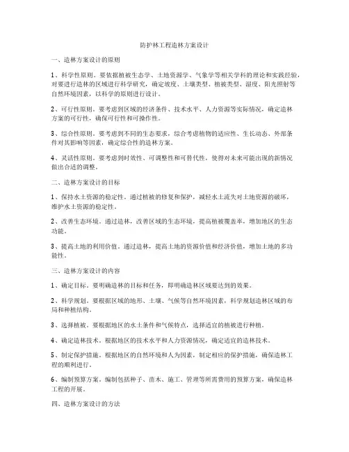 防护林工程造林方案设计
