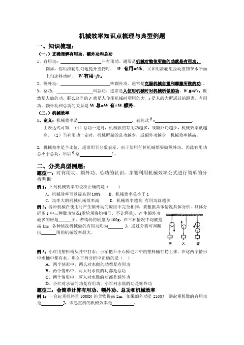 机械效率知识点梳理与典型例题