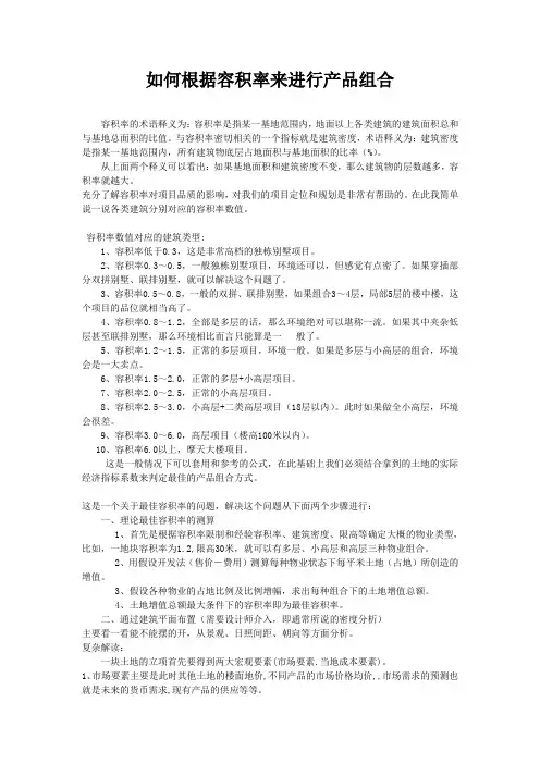 开发商如何根据容积率进行产品组合