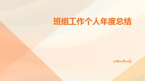 班组工作个人年度总结PPT