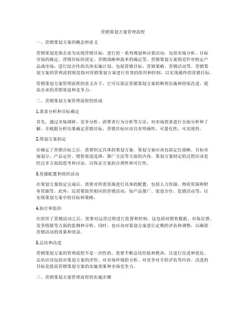 营销策划方案管理流程