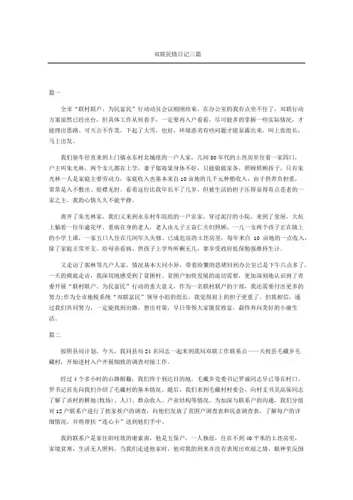 双联民情日记三篇