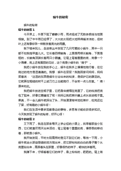 蜗牛的秘密