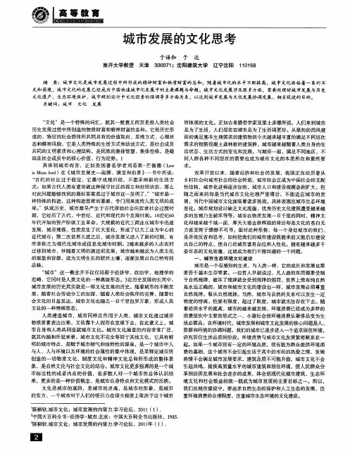 城市发展的文化思考