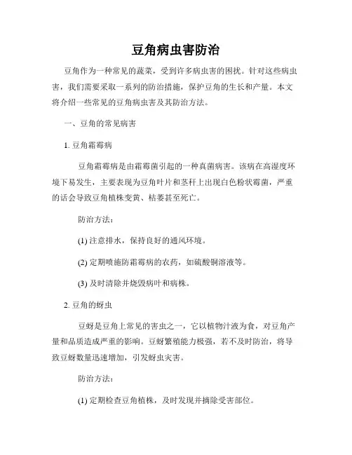 豆角病虫害防治