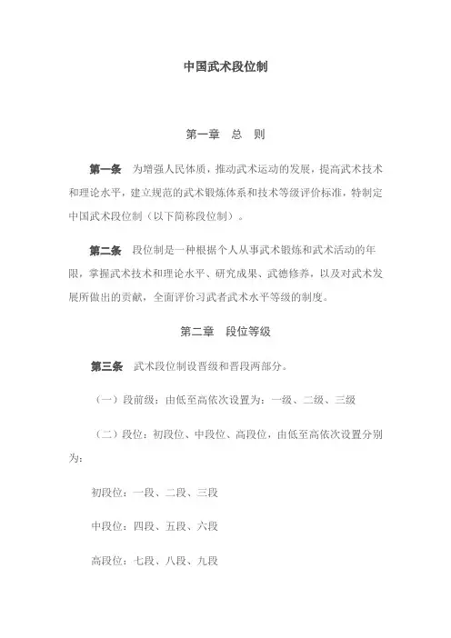 中国武术段位制