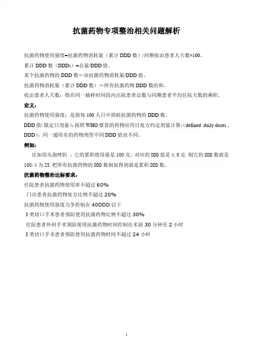 抗菌药物专项整治相关问题解析