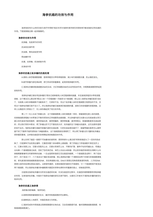 海参抗癌的功效与作用