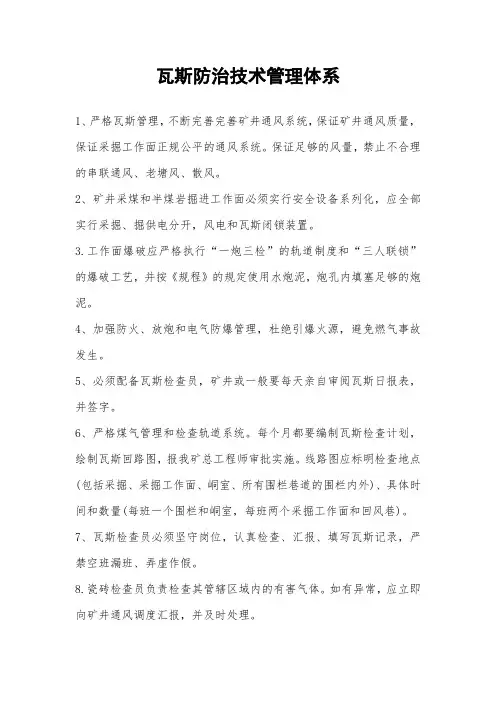 瓦斯防治技术管理体系
